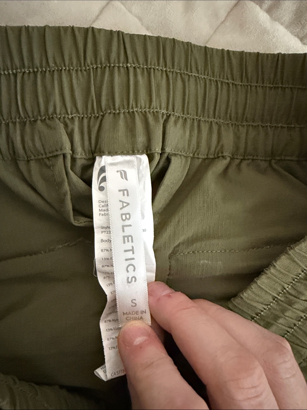 Fabletics Olive Green Drawstring Track Pants - Picture 2 of 2